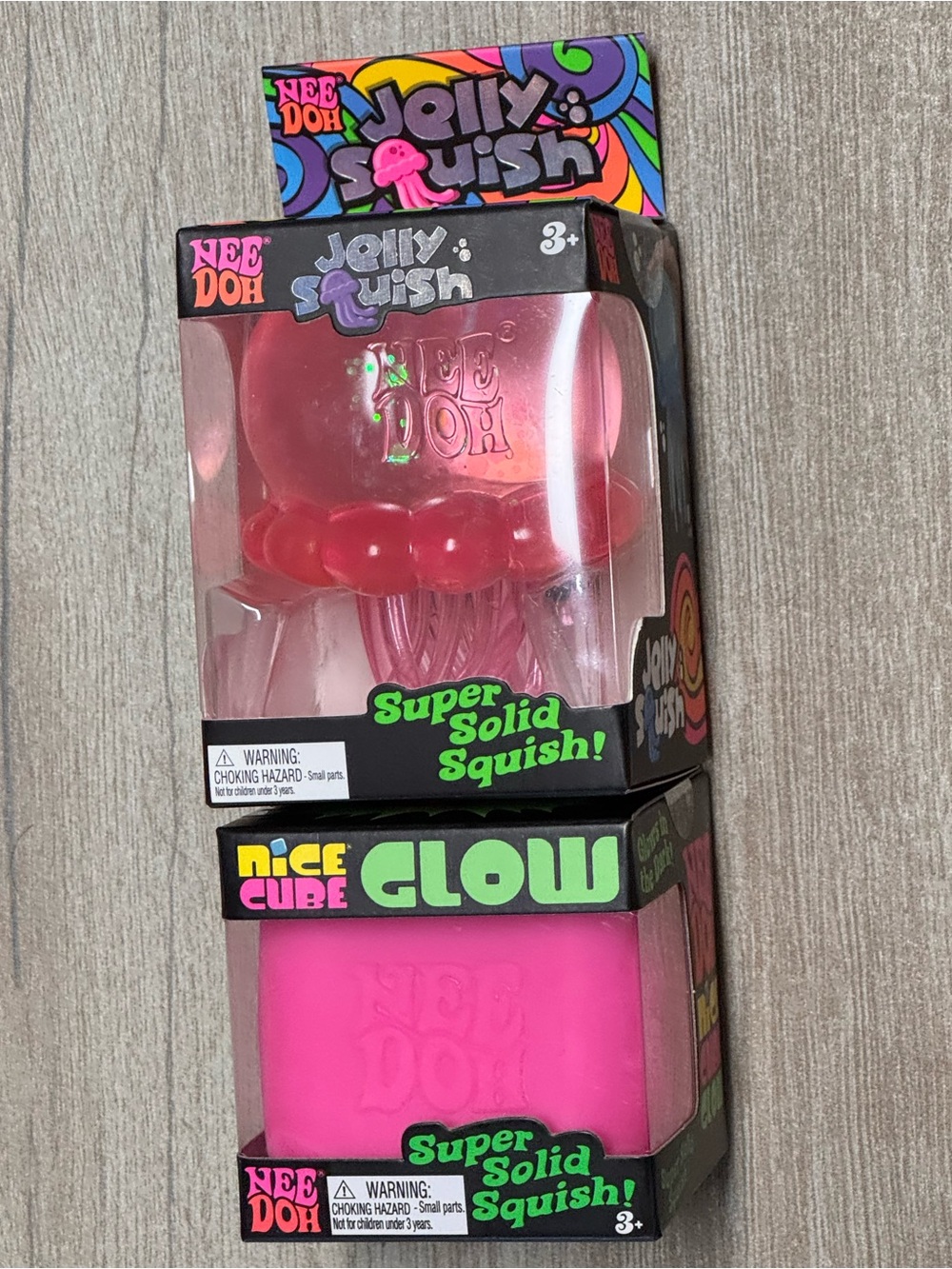 Pink NeeDoh Jelly Squish & Nice Cube Glow 🪼 🩷